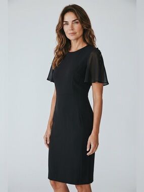 Calvin Klein | Dresses | Calvin Klein Solid Sheath Dress With Side Ruche |  Poshmark
